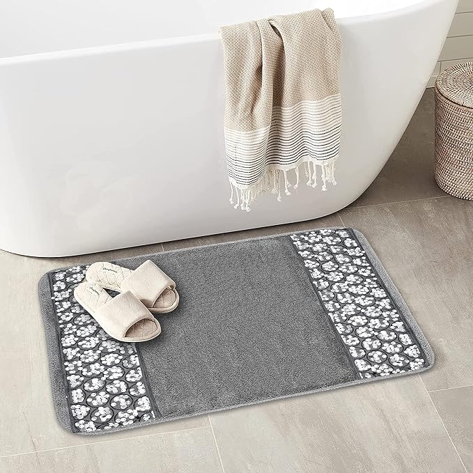 Zahari Home Sinatra Modern Bathroom Rug Classic Luxury Bath Rug Contemporary - Image 2