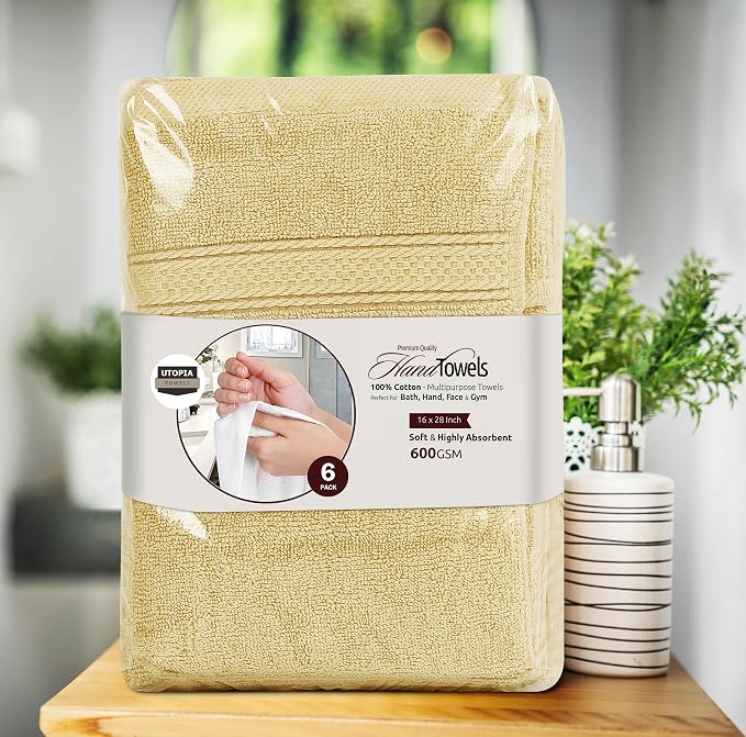 Utopia Towels 6 Pack Premium Hand Towels Set, 16 by 28 inches, 100% Ring Spun - Image 7