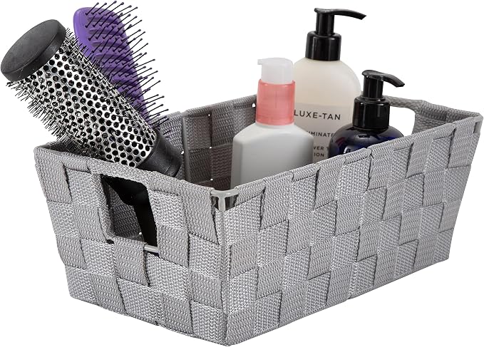 Simplify 2 Pack Small Woven Storage Shelf Basket | Organization | Bathroom | - Image 6