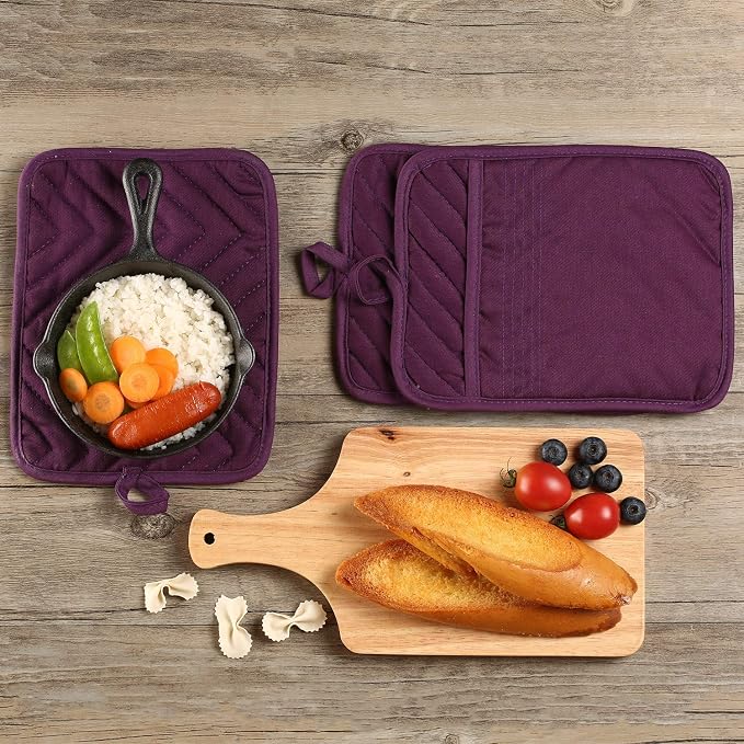 Cotton Pocket Pot Holders Machine Washable Heat Resistant Hot Pads - Image 5