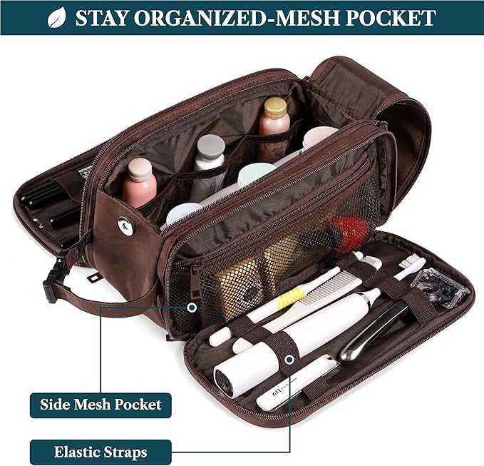 PAVILIA Toiletry Bag for Men Women, Mens Travel Bag Toiletries Organizer Case - Image 2