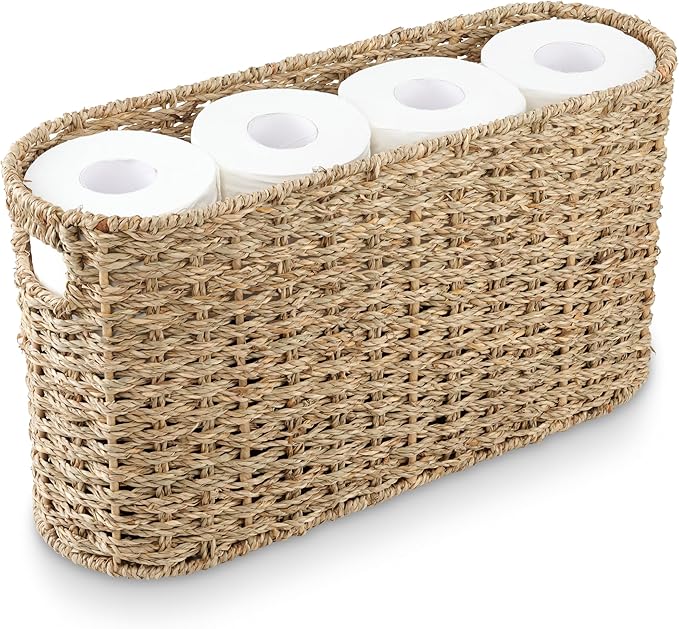 Seagrass Toilet Paper Storage Basket by 84ECO