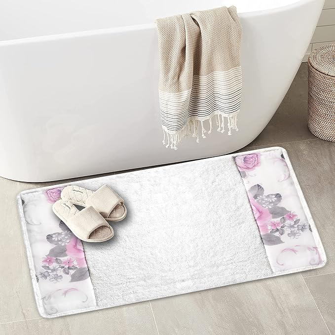 Zahari Home Michelle Bathroom Rug Luxury Bath Rug Washable Beautiful Shower Mat - Image 3