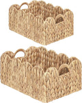 Scalloped Wicker Basket, Rectangle Storage Baskets by iEGrow
