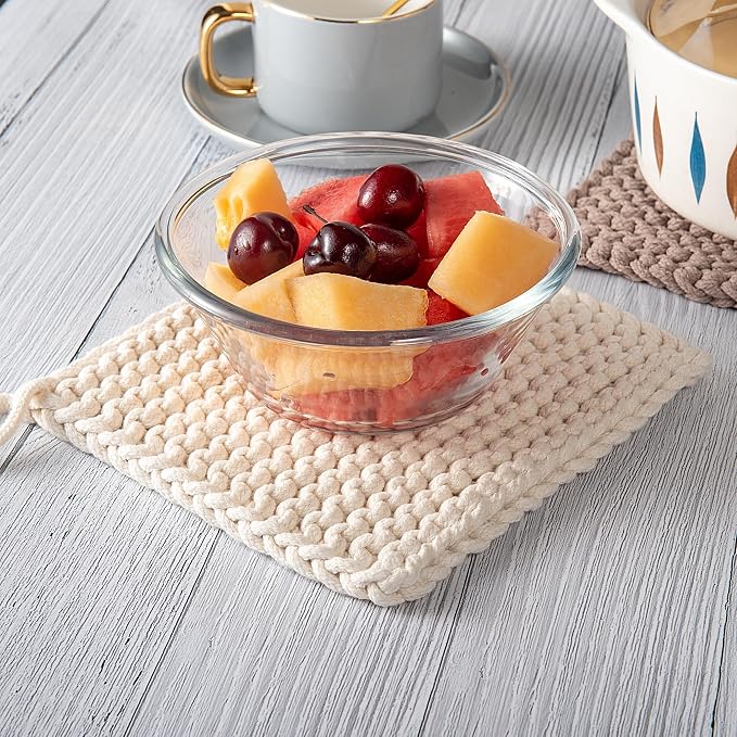 Eiyye Thick Crocheted Pot Holders, Handmade Hot Pads Crocheted Trivets - Image 7