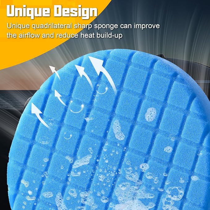 6 PCS Buffing Polishing Pads, 7 Inch Buffing Pads Compound Buffing Sponge Pads - Image 3