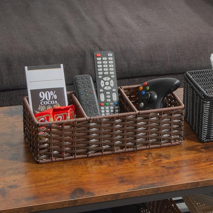 myHomeBody Wicker Basket With 3 Compartments, - Image 3