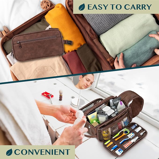 PAVILIA Toiletry Bag for Men Women, Mens Travel Bag Toiletries Organizer Case - Image 7