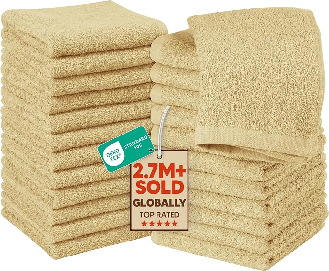 Utopia Towels 24 Pack Cotton Washcloths Set, 100% Ring Spun Cotton, Highly by UTOPIATOWELS