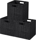 UBBCARE 3 Pack Wicker Basket, 11L×11H×10.5W inch Woven Paper Rope Storage by UBBCARE