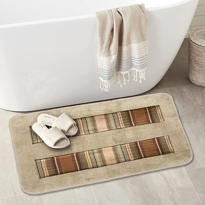 Zahari Home Contempo Modern Bathroom Rug Classic Luxury Bath Rug Contemporary - Image 2