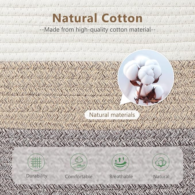 Cotton Rope Storage Basket, Woven Basket - Image 2