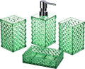 Bathroom Accessory Set, Diamond Pattern Bathroom Soap Dispenser and Toothbrush by AKCEYON