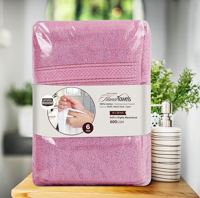 Utopia Towels 6 Pack Premium Hand Towels Set, 16 by 28 inches, 100% Ring Spun - Image 8