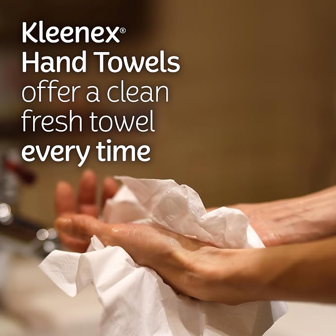 Kleenex Disposable Paper Hand Towels, 6 Boxes, 60 Tissues per Box, Packaging - Image 4