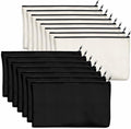 15 Pack Blank Cotton Canvas DIY Craft Zipper Bags Pouches Pencil Case by VANTASII