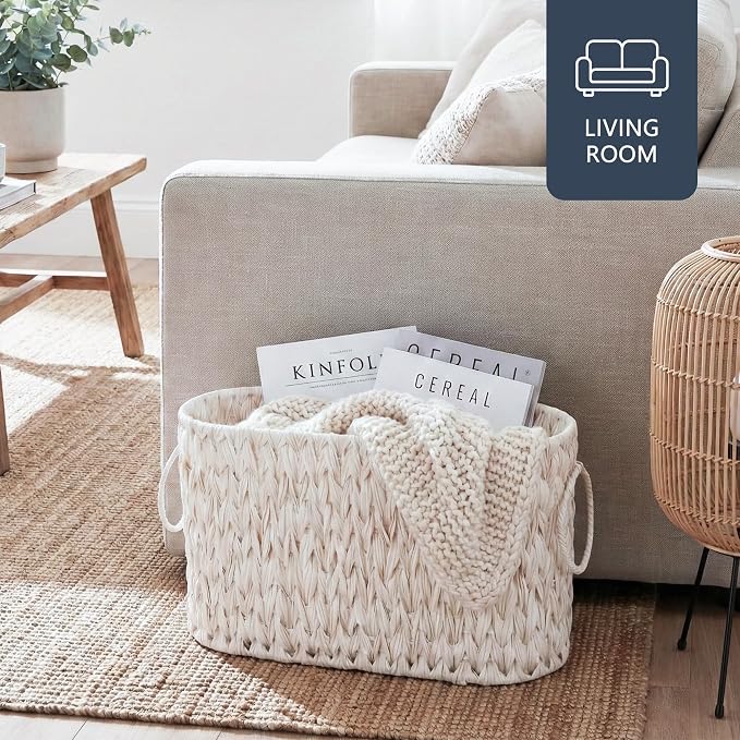 Toilet Paper Basket, Boho Decorative Toilet Paper Storage, Large Wicker Basket - Image 7