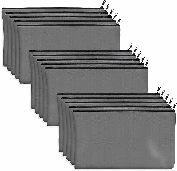 15 Pack Blank Cotton Canvas DIY Craft Zipper Bags Pouches Pencil Case by VANTASII