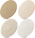 ME.FAN 7 Inch Trivets/Potholders 4 Set Cotton Thread Weave Trivets by MEFAN