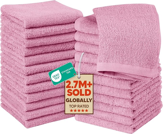 Utopia Towels 24 Pack Cotton Washcloths Set, 100% Ring Spun Cotton, Highly by UTOPIATOWELS