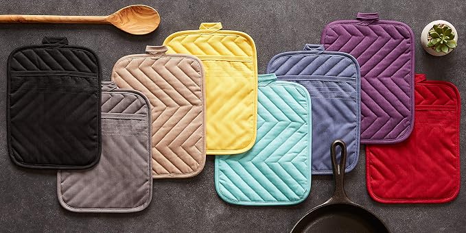 DII Heat Resistant Quilted Cotton Pot Holder Set, Designed - Image 7