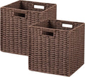 UBBCARE 2 Pack Wicker Basket, 11L×11H×10.5W inch Woven Paper Rope Storage by UBBCARE