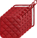 GROBRO7 6Pcs Cotton Quilted Terry Oven Set Pot Holders Heat Resistant by GROBRO7
