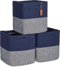 NaturalCozy Storage Cubes 11 Inch Cotton Rope Woven Baskets by NaturalCozy