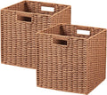 UBBCARE 2 Pack Wicker Basket, 11L×11H×10.5W inch Woven Paper Rope Storage by UBBCARE