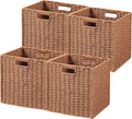 UBBCARE 4 Pack Wicker Basket, 11L×11H×10.5W inch Woven Paper Rope Storage by UBBCARE