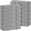 White Classic Light Grey Luxury Cotton Washcloths 12 Pc Set by WhiteClassic